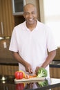 Man Chopping Vegetables Royalty Free Stock Photo