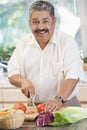 Man Chopping Vegetables Royalty Free Stock Photo