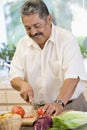 Man Chopping Vegetables Royalty Free Stock Photo