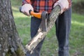 Man chopping wood. Royalty Free Stock Photo