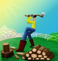 Man chopping wood