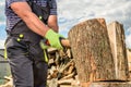 Man chopping wood Royalty Free Stock Photo