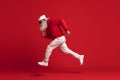 man gift run holiday present red isolated santa quick claus christmas. Generative AI.
