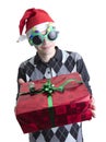 Man in Christmas party glasses Royalty Free Stock Photo