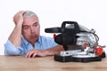 Man with circular saw