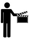 Man with clapboard