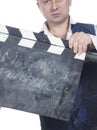 Man with clapperboard