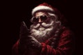 smartphone man online merry claus mobile holiday christmas phone santa year. Generative AI.