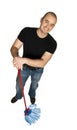 Man clean floor Royalty Free Stock Photo