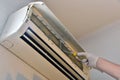 Man Cleaning Air Conditioning System Royalty Free Stock Photo