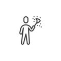 Man cleaning dust line icon Royalty Free Stock Photo