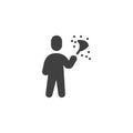 Man cleaning dust vector icon Royalty Free Stock Photo