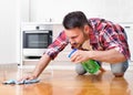 Man cleaning floor