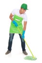Man cleaning floor Royalty Free Stock Photo