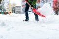 Pavement cleaning from snow Royalty Free Stock Photo