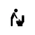 man is cleaning the toilet icon. Element of cleaning and cleaning tools illustration. Premium quality graphic design icon. Signs