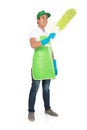 Man cleaning using Soft duster Royalty Free Stock Photo