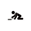 man cleans the floor icon. Element of cleaning and cleaning tools illustration. Premium quality graphic design icon. Signs and Royalty Free Stock Photo