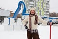 Man cleans snow Royalty Free Stock Photo