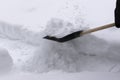 Man cleans snow with a shovel i Royalty Free Stock Photo