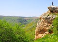 Man on cliff edge