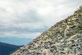 Man climb on mountain hill