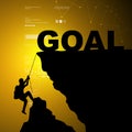 Man climbing for goal