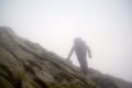 Man climbing High Tatra mountains Royalty Free Stock Photo