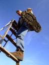 Man Climbing Ladder