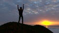 Man climbing a mountain peak