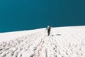 Man climbing in mountains glacier