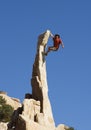 Man Climbing Rock Spire Royalty Free Stock Photo