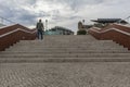 Man climbing stairs Royalty Free Stock Photo