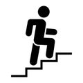 Man climbing stairs icon People in motion active lifestyle sign Royalty Free Stock Photo