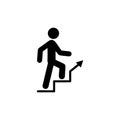 Man climbing stairs icon isolated on white background Royalty Free Stock Photo