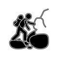 a man climbs mountains icon. Element of Camping for mobile concept and web apps icon. Glyph, flat icon for website design and