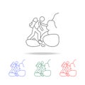 a man climbs mountains icon. Elements of camping multi colored icons. Premium quality graphic design icon. Simple icon for website