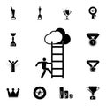 a man climbs the stairs icon. Detailed set of Sucsess and awards icons. Premium quality graphic design sign. One of the collection Royalty Free Stock Photo