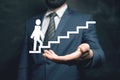 The man climbs the stairs. Illustration Royalty Free Stock Photo