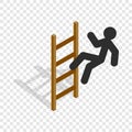 Man climbs the stairs isometric icon Royalty Free Stock Photo