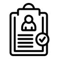 Man clipboard icon outline vector. Finance credit Royalty Free Stock Photo