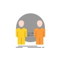 Man, Clone, User, Identity, Duplicate Flat Color Icon. Vector icon banner Template