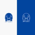 Man, Clone, User, Identity, Duplicate Line and Glyph Solid icon Blue banner Line and Glyph Solid icon Blue banner