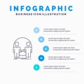 Man, Clone, User, Identity, Duplicate Line icon with 5 steps presentation infographics Background