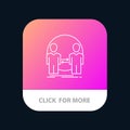 Man, Clone, User, Identity, Duplicate Mobile App Button. Android and IOS Line Version