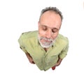 Man with closed eyes on white Royalty Free Stock Photo