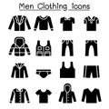 Man clothes icon set