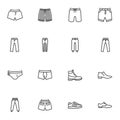Man clothes line icons set Royalty Free Stock Photo