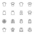 Man clothes line icons set Royalty Free Stock Photo