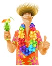 Man cocktail hawaii wreath hat
